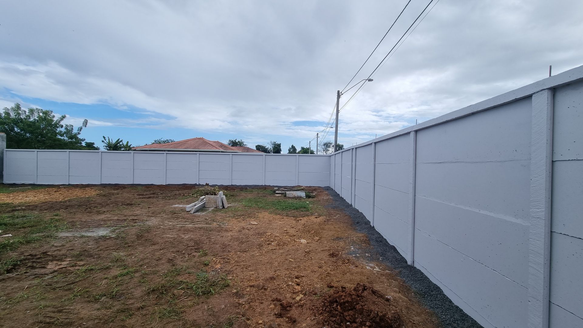 Muros de hormigón terminados